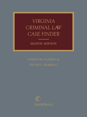 cover image of Virginia Criminal Law Case Finder